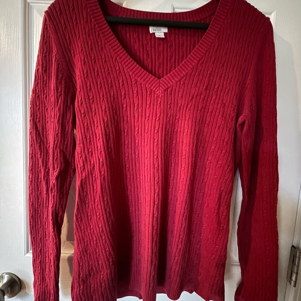Caslon Cherry Knit Sweater Size XL